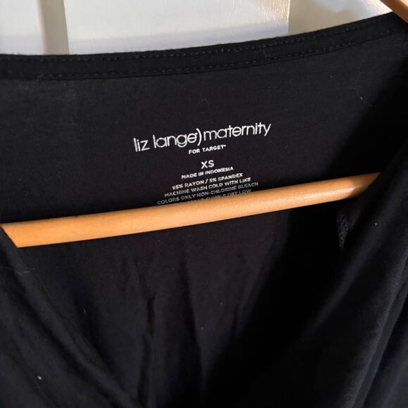 Womens Black Liz Lange Maternity Dress Casual Pleated Form Fitting Size XS - Picture 3 of 4